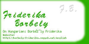 friderika borbely business card